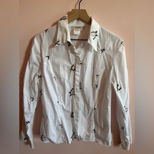 Button down with butterflies